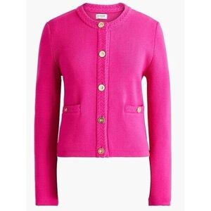 NWT J Crew Pink Lady Cotton Cardigan Sweater Medium